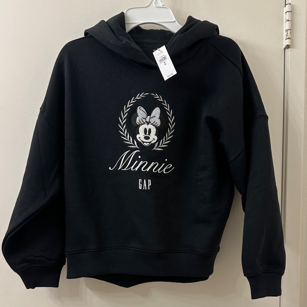 GAP Kids Black Hoodie with Minnie Mouse Design